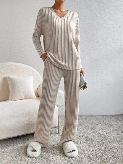 Lounge Set - Gerippt - Weiches Material, lockere Passform - Perfekt für Zuhause