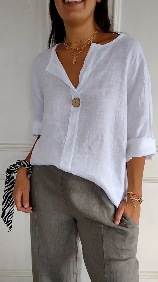 Shaila Bluse | Lose Leinenbluse