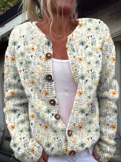 Roselind™ | Strickjacke mit Blumenmuster