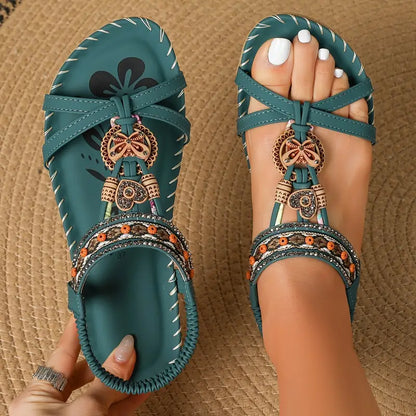 Fexo™ | Elegante Orthopädische Sandalen mit Schmetterlingsmotiv aus Strass