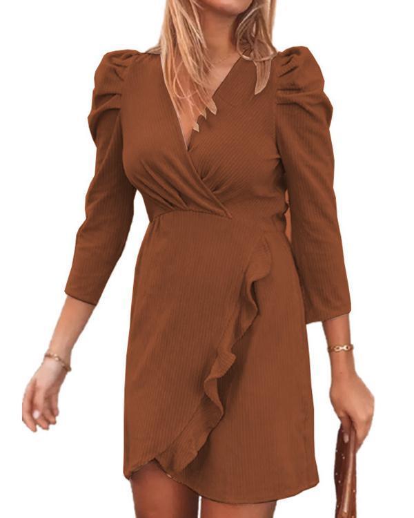 Aletta - Minikleid mit Puffärmeln und Rüschenausschnitt