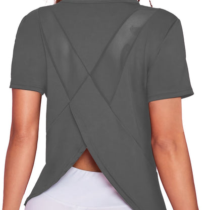 Sara | Schnelltrocknendes Damen-Kurzarm-Sportshirt mit atmungsactiveem Netzkontrast