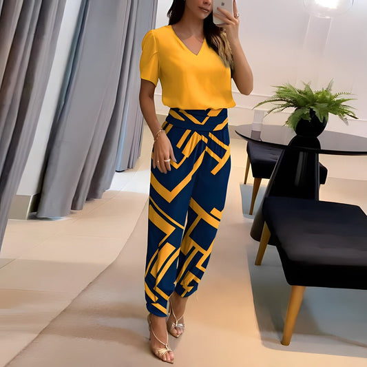 Zorvion™ | Elegantes Blusen- und Hosen-Set