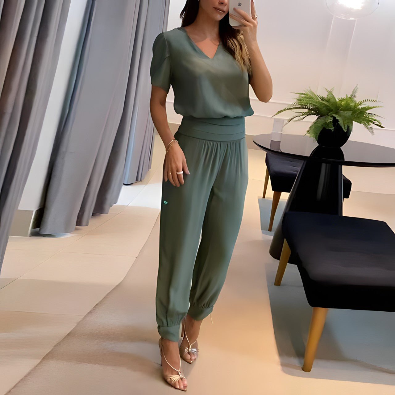 Zorvion™ | Elegantes Blusen- und Hosen-Set