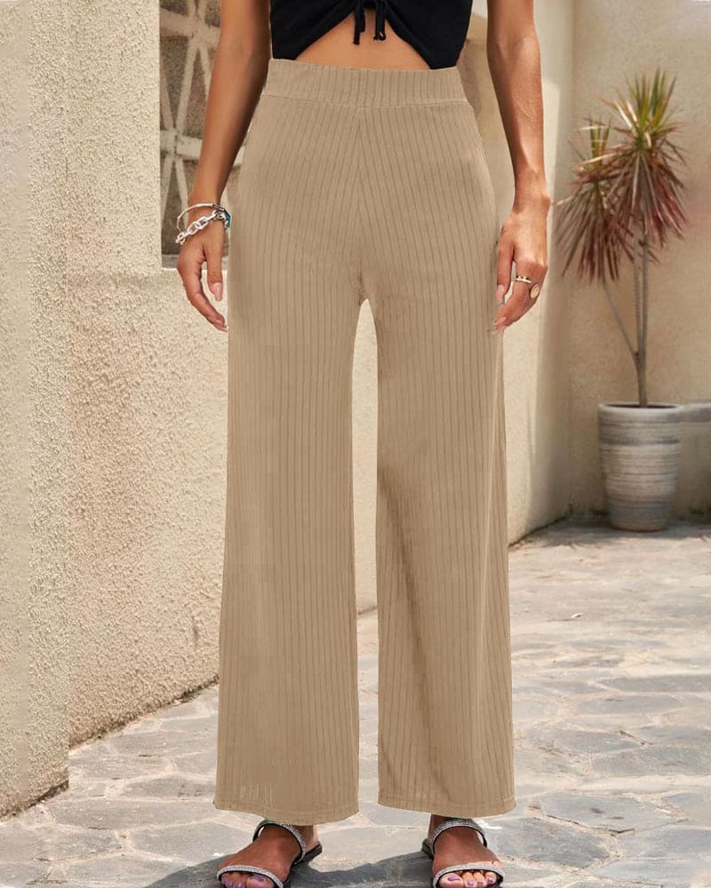 Anna | Rippenhose mit hoher Taille | Komfort und Stil | Stretchmaterial