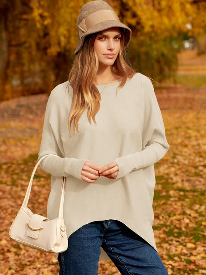 Charlotte - Dolman Irreguläre Und Übergroße Ärmel Strickpullover Für Frauen