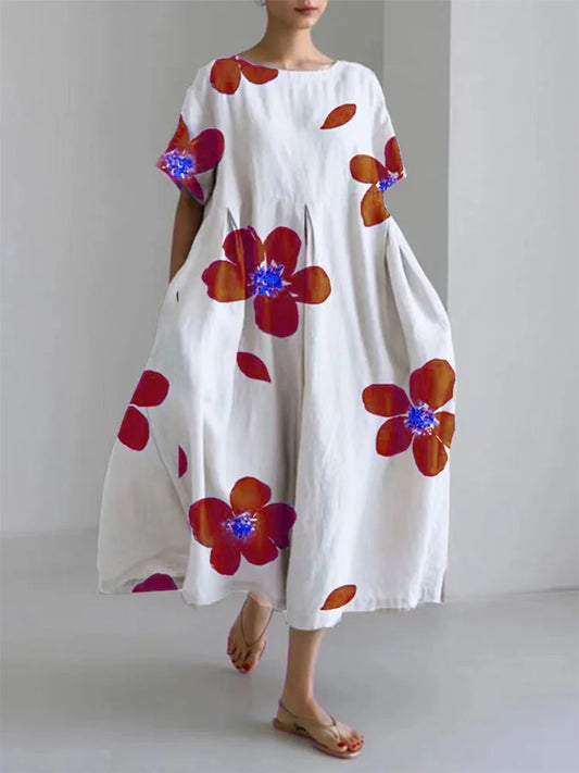 Julie -Casual locker floral Rundhalsausschnitt Kleid für Frauen im Frühjahr und Sommer