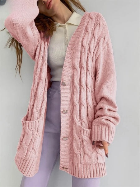 Übergroße, gestrickte Strickjacke für Frauen - elegant und bequem