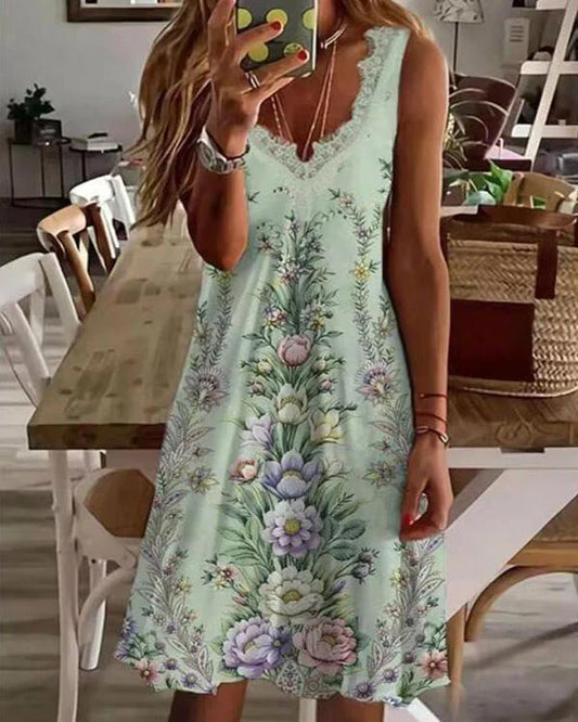 Kirstie - Lässiges geblümtes Spitzenkleid