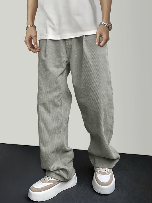 Lässige Hose - Unifarben - Polyester-Cord mit Kordelzugverschluss - Perfekt für den Freizeitlook am Wochenende