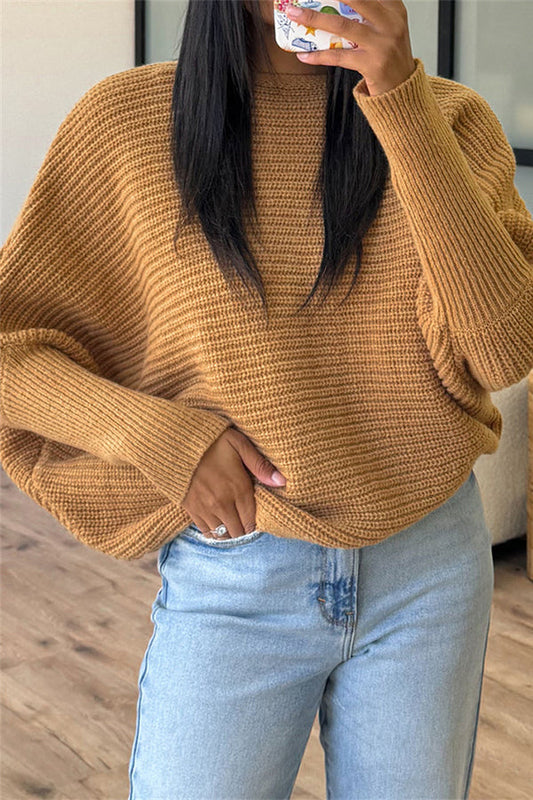 Sophia - Strickpullover mit Fledermausärmeln und Rundhalsausschnitt für Damen