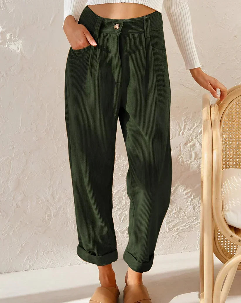 Gerade geschnittene Hose mit hoher Taille für Frauen