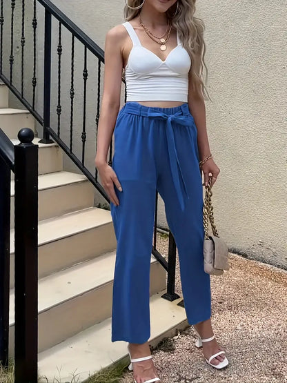 Thalia - Lässige Hose mit geknöpfter Taille für Frauen