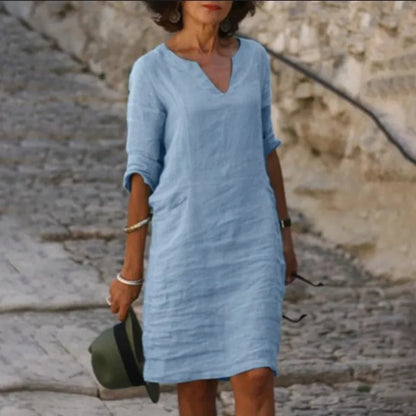 Damenkleid mit V-Ausschnitt