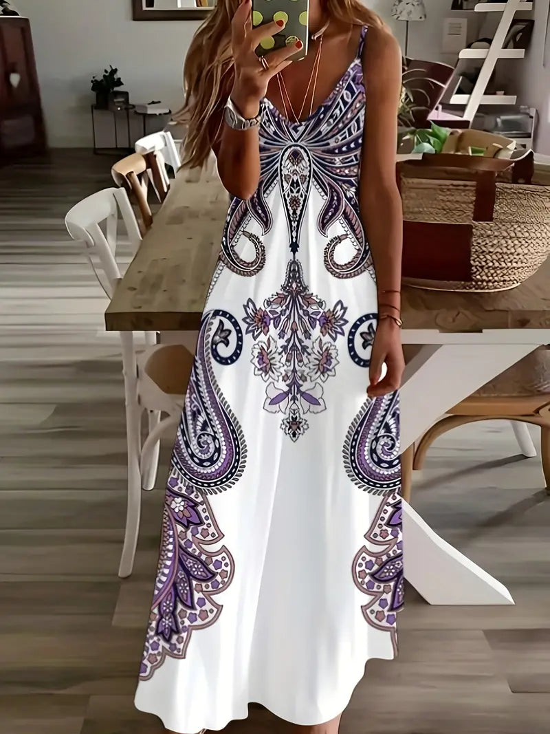 Gladys - Maxikleid mit V-Ausschnitt und Blumendruck