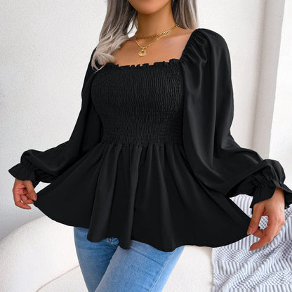 Hazel Langarm Chiffon Hemd