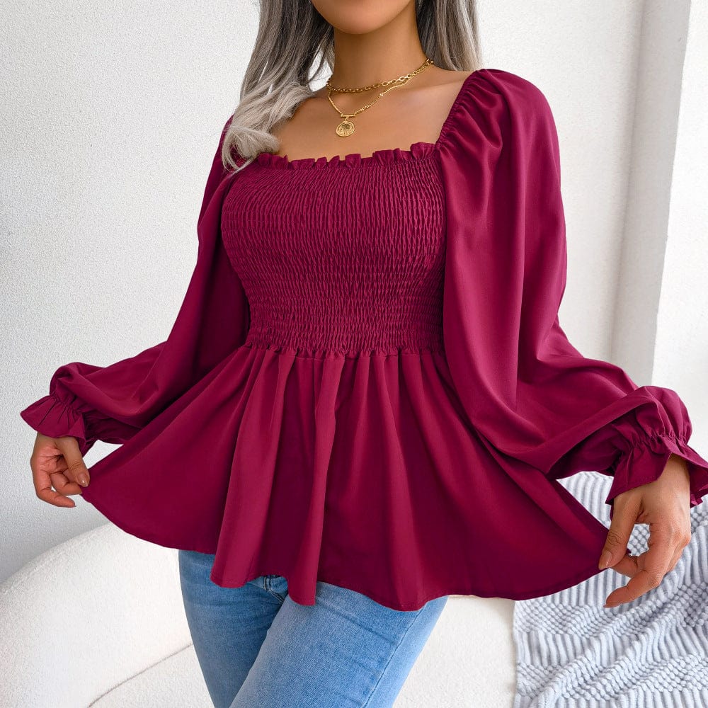Hazel Langarm Chiffon Hemd