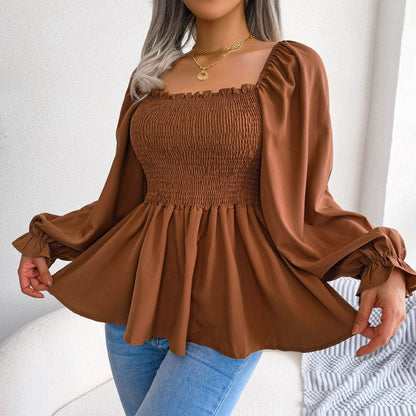 Hazel Langarm Chiffon Hemd