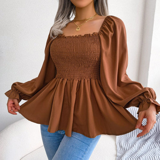 Hazel Langarm Chiffon Hemd