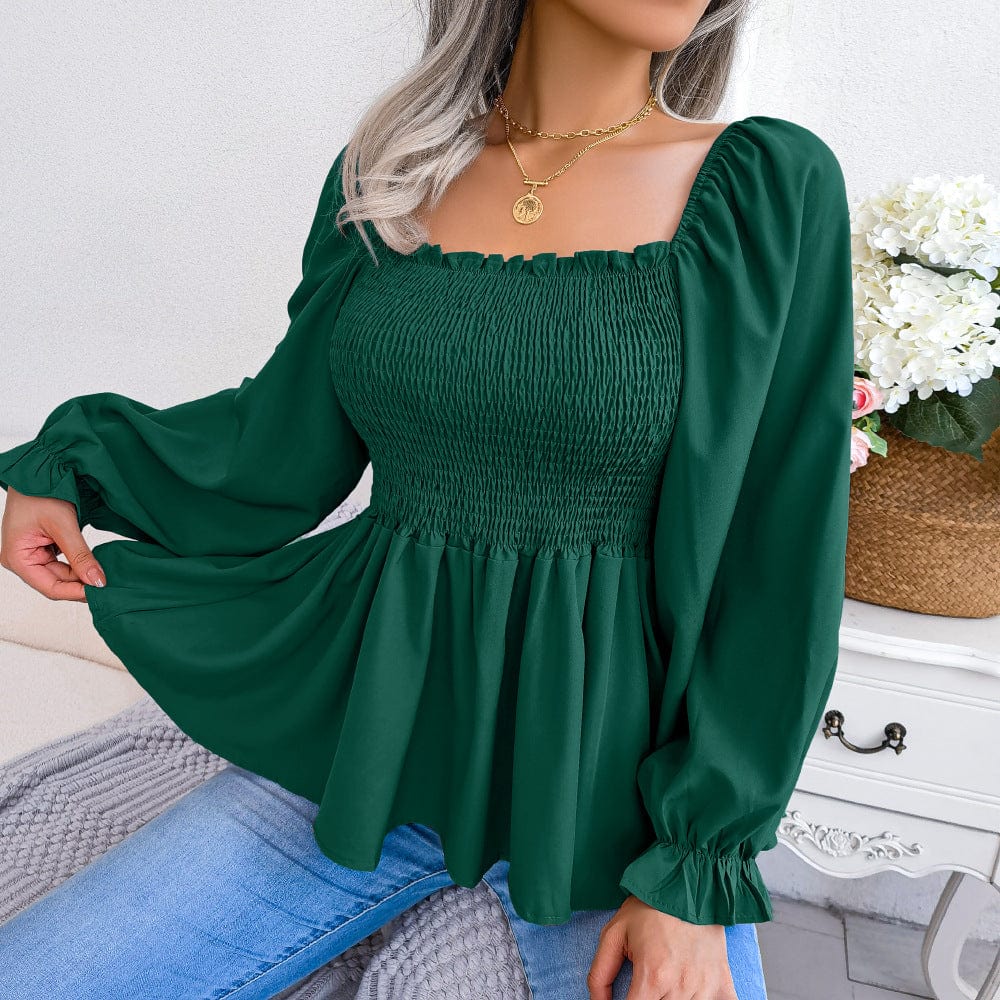 Hazel Langarm Chiffon Hemd