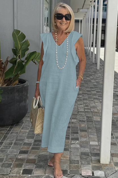 Freizeitkleid aus Baumwolle und Leinen