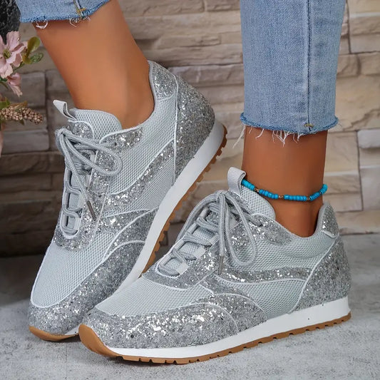 Turnschuhe mit Pailletten für Frauen