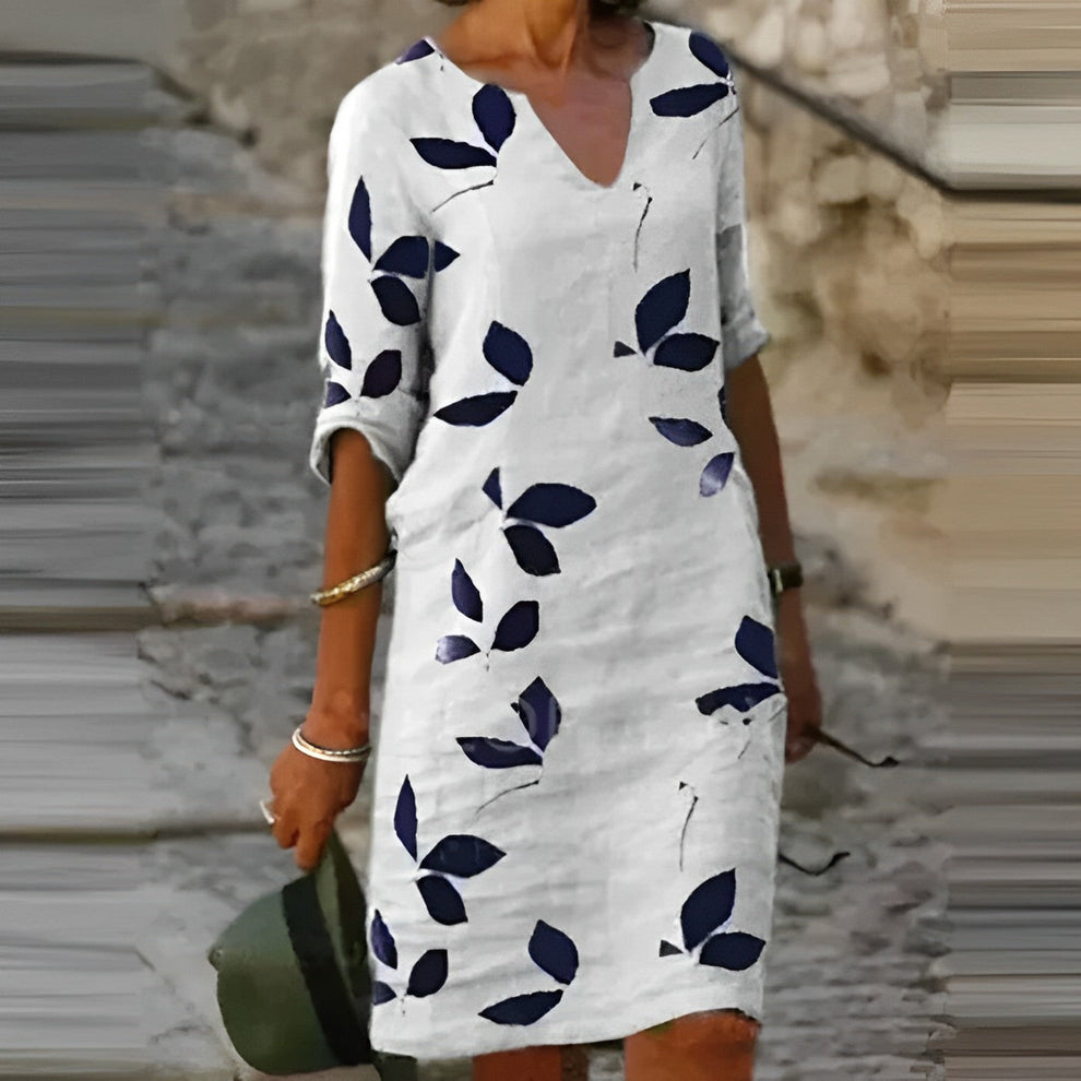 Schöne Sommerkleider mit Blattprint