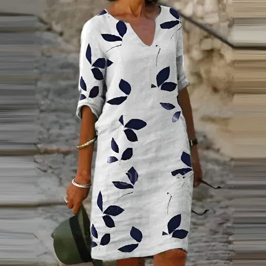 Schöne Sommerkleider mit Blattprint