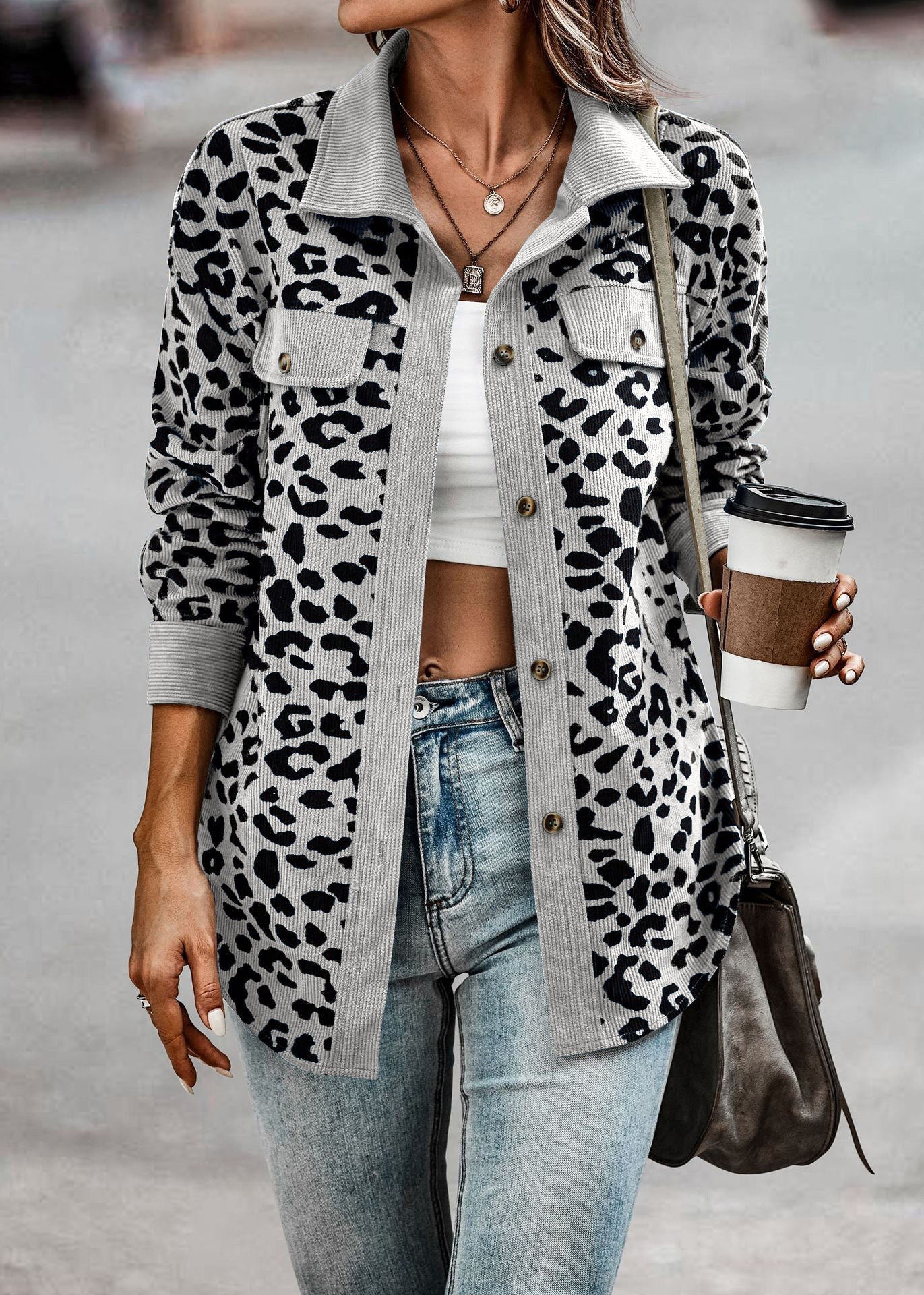 Schicke Jacke mit Leopardenmuster für Damen