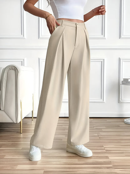 Catriona | Elegante Hose mit geradem Bein, Bundfalten und Taschen