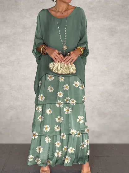 Cortenne - Elegantes Maxikleid mit tiefem Ausschnitt