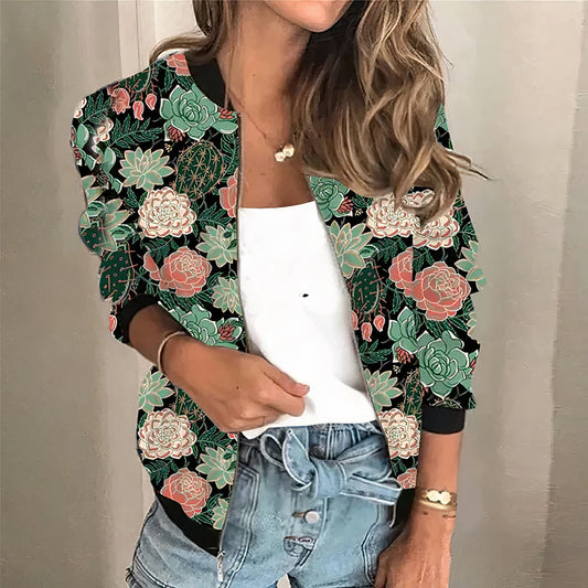 Bedruckte Zip-up-Jacke - Grace