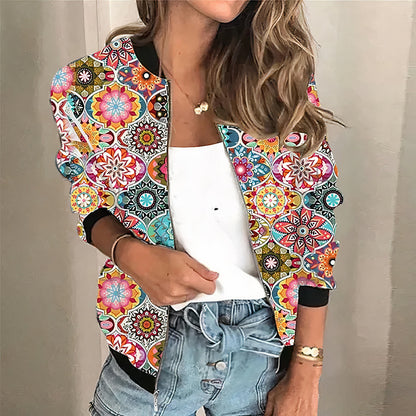 Bedruckte Zip-up-Jacke - Grace