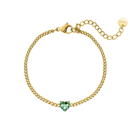 Herzförmiges Geburtsstein-Armband