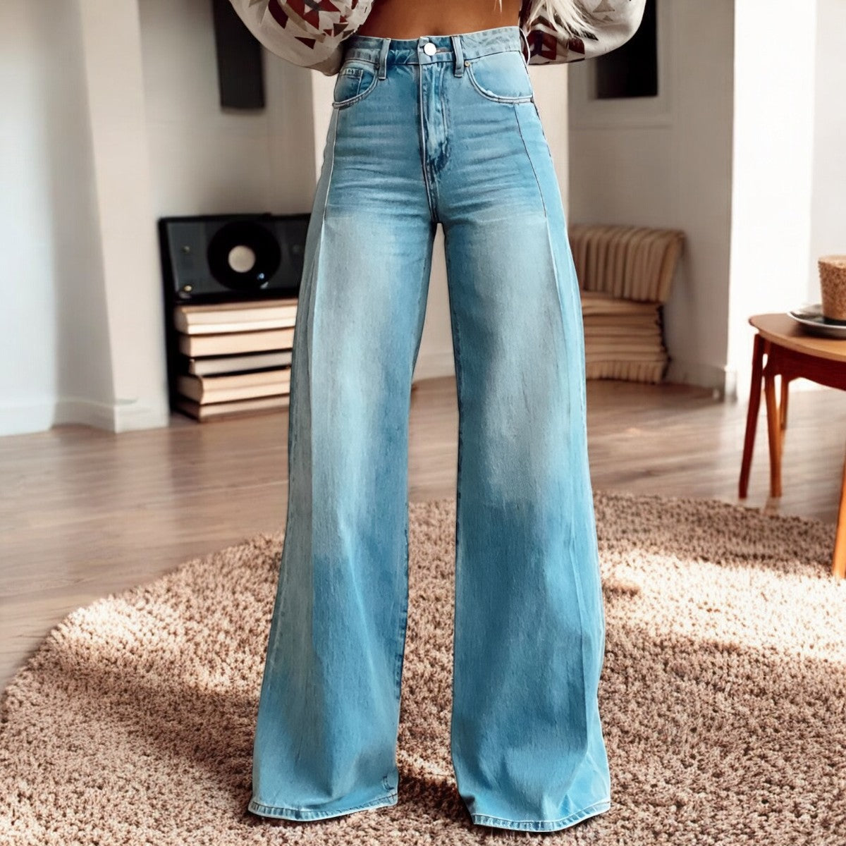 Luna | Weite Hose mit Blumendruck | Boho Chic | Weicher Stoff