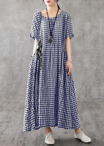 Herra - Lässiges langes kariertes Sommerkleid