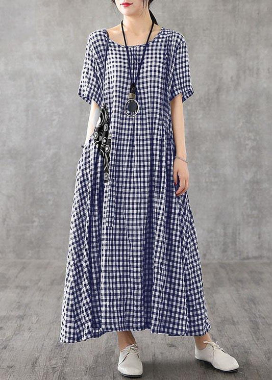 Herra - Lässiges langes kariertes Sommerkleid