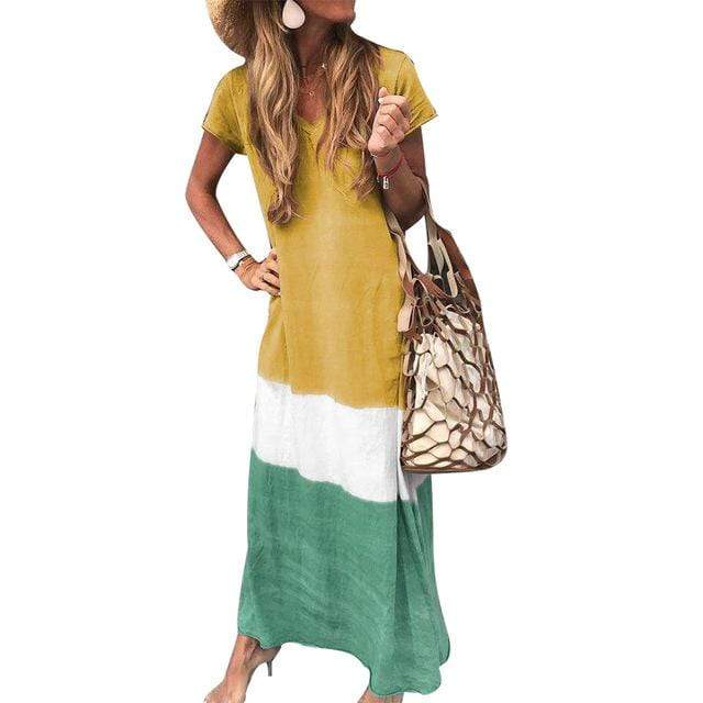 Haelle - Lässiges mehrfarbiges Boho-Maxikleid
