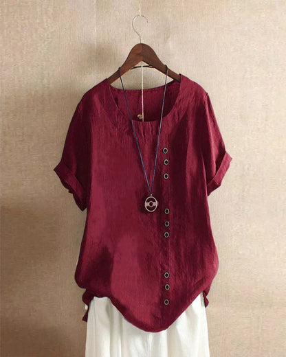Carmella | Stylische Bluse mit Rundhalsausschnitt und Knöpfen