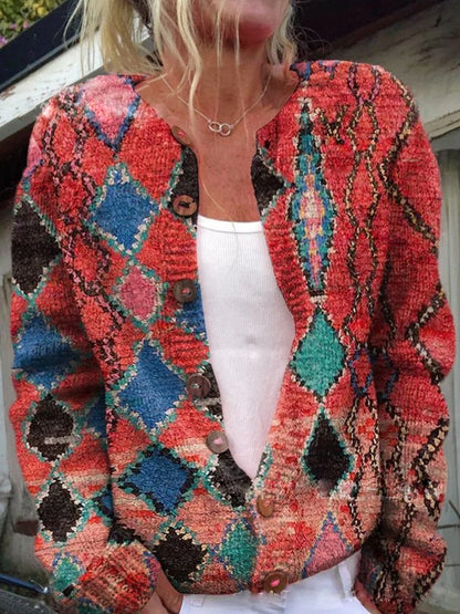 Roselind™ | Strickjacke mit Blumenmuster