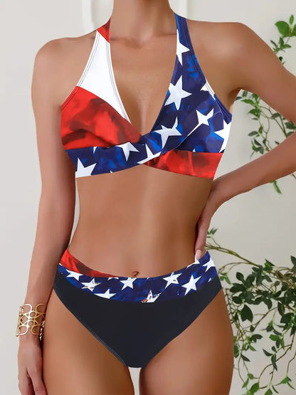 Stylish Halter Kreuz Bikini