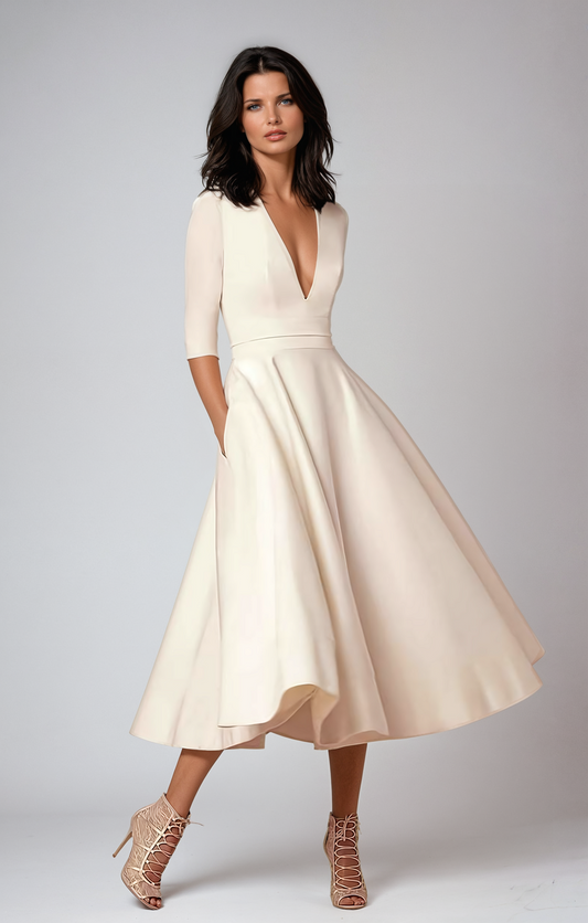 Faye - Kleid mit ausgestelltem Trapezmuster im Retrolook der 60er Jahre