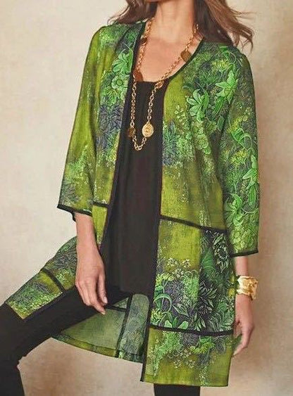 Wanda Bluse | Floral Print Long Bluse