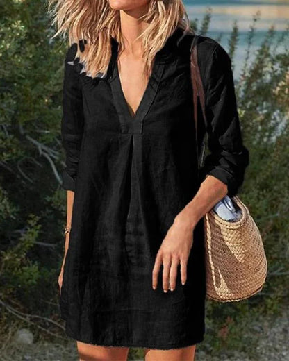 Gienne - Freizeitkleider im Vintage-Stil mit V-Ausschnitt