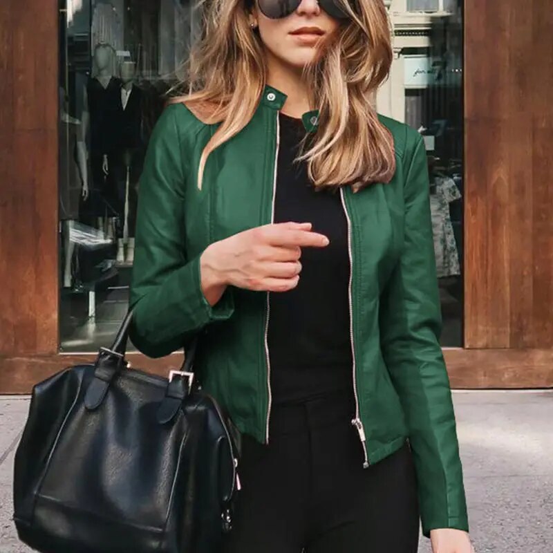 Sannela - Klassische Lederjacke für Damen