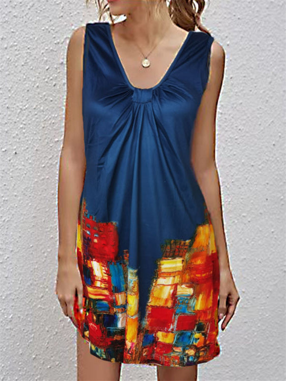 Sommerkleid mit V-Ausschnitt und sexy Print