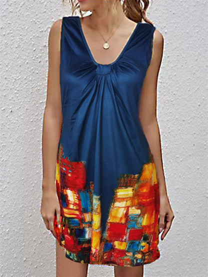 Sommerkleid mit V-Ausschnitt und sexy Print