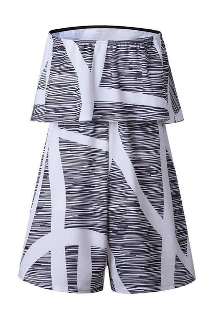 Casual marmorierter Off-Shoulder-Overall