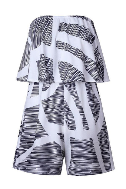 Casual marmorierter Off-Shoulder-Overall