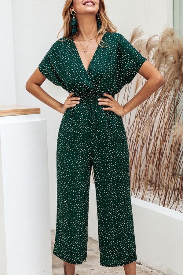 Casual bedruckter Jumpsuit mit Brusttasche
